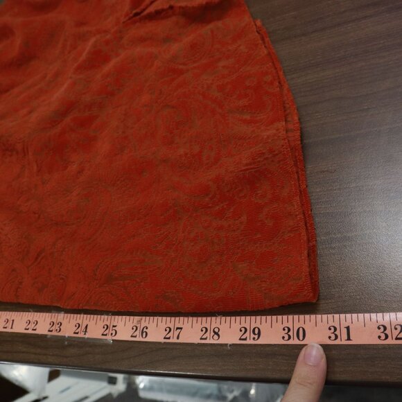 Chico's Corduroy Burnout Shirt Womens M Orange Western Preppy 70's Boho Academia - Picture 14 of 16